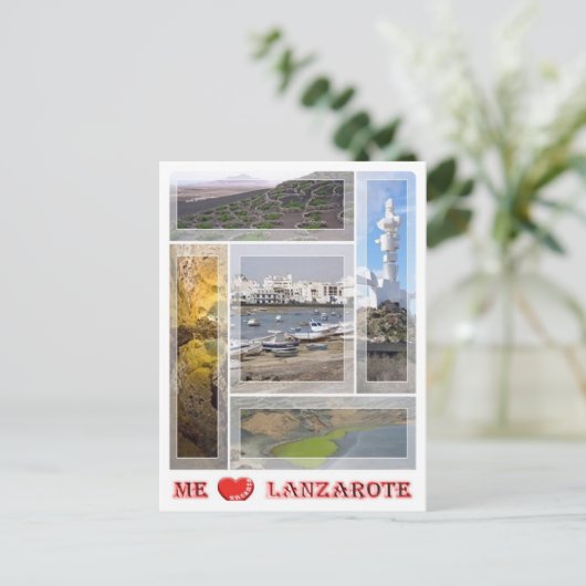 Spanien - Kanarische Inseln - Lanzarote - I Liebe Postkarte (Stehend Vorderseite)