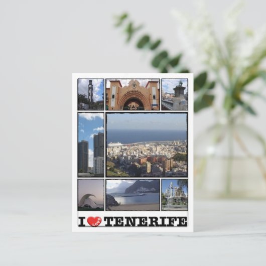 Spanien - Kanarische Inseln - Teneriffa - I Liebe Postkarte (Stehend Vorderseite)