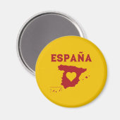 Spanien Karte España Yellow Red Magnet (Vorderseite/Rückseite)