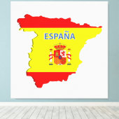 Spanien Karte Leinwanddruck (Insitu (Holzboden))