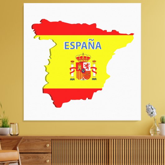 Spanien Karte Leinwanddruck (Insitu (Wohnzimmer))