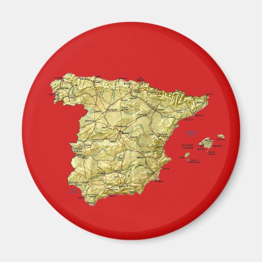 Spanien Karte Magnet (Vorne)