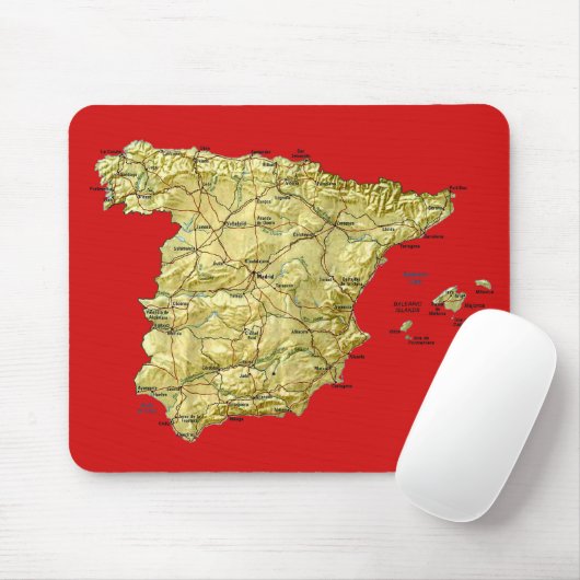 Spanien Karte Mousepad (Mit Mouse)