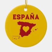 Spanien Karte Ornamente España Gelb Rot (Vorne)