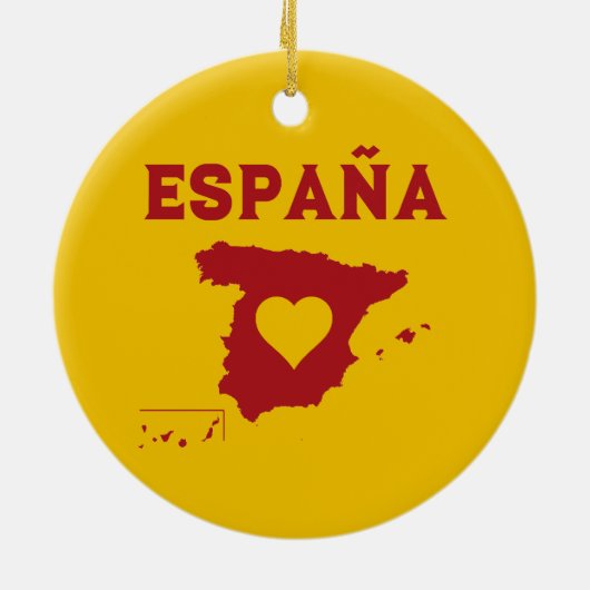 Spanien Karte Ornamente España Gelb Rot (Hinten)