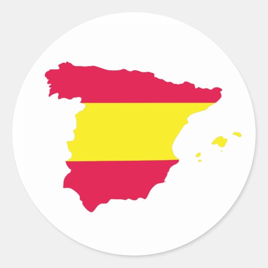 Spanien Karte Runder Aufkleber (Vorderseite)