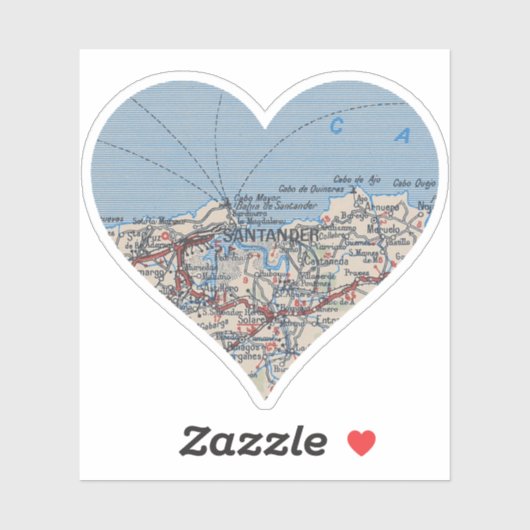 Spanien Karte Santander Aufkleber (Blatt)