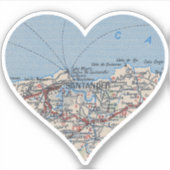 Spanien Karte Santander Aufkleber (Vorderseite)