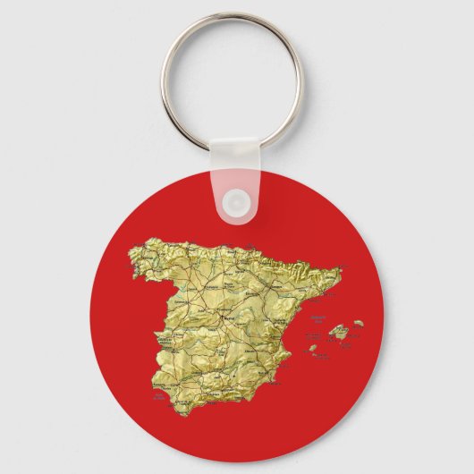 Spanien Karte Schlüsselanhänger (Vorderseite)