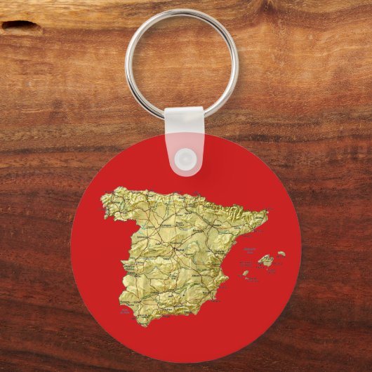 Spanien Karte Schlüsselanhänger (Vorderseite)