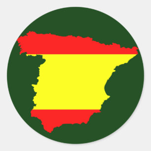 Spanien-Karte und Flagge - Aufkleber
