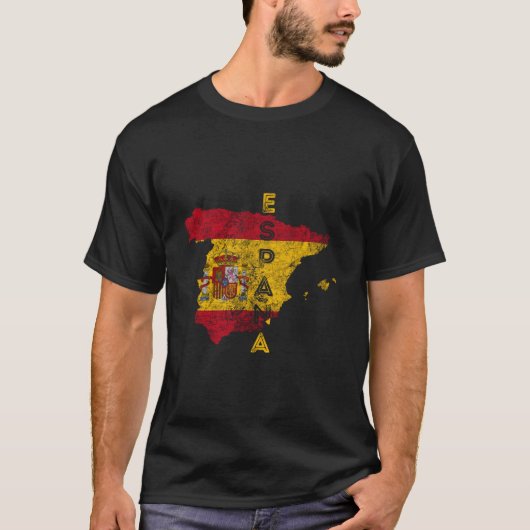 Spanien Karte und Flagge störte Espaã±A T-Shirt (Vorderseite)