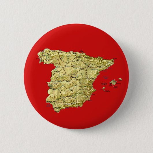 Spanien-Karten-Knopf Button (Vorderseite)
