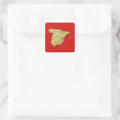 Spanien Kartenkleber Quadratischer Aufkleber (Tasche)