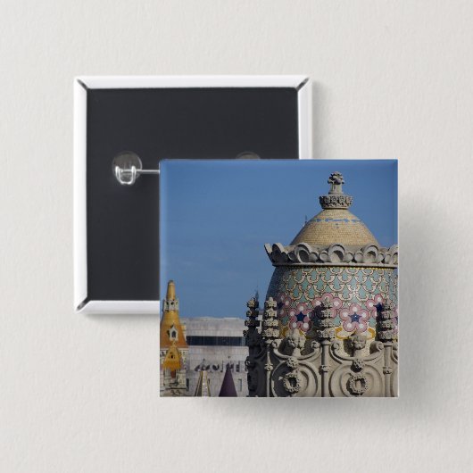 Spanien, Katalonien, Barcelona. Dachterrasse Button (Vorne & Hinten)