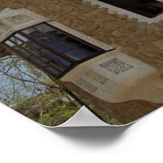 Spanien, Katalonien, Barcelona. Park Guell, Poster (Ecke)