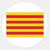 Spanien Katalonien Fahne Runder Aufkleber (Vorderseite)
