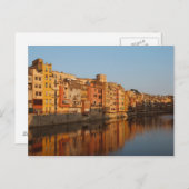 Spanien. Katalonien. Gerona. Häuser auf dem Onyar Postkarte (Vorne/Hinten)