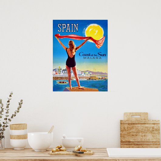 Spanien, Küste der Sonne Malaga Poster (Küche)