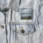 Spanien-Küstenlinie mit gelben Blumen und Button (Beispiel)