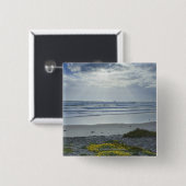 Spanien-Küstenlinie mit gelben Blumen und Button (Vorne & Hinten)