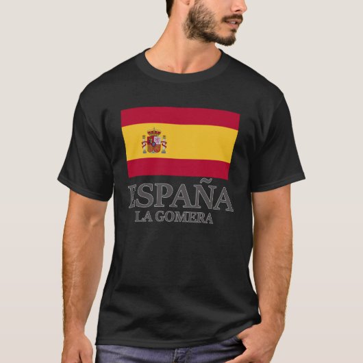 Spanien La Gomera Flag Reisen Europa Urlaub T-Shirt (Vorderseite)