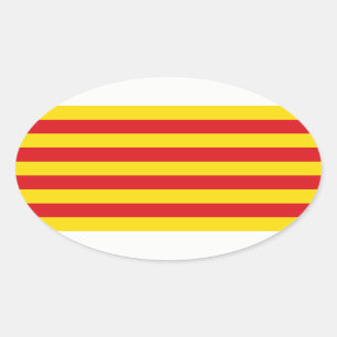Spanien: La Senyera Katalonien Ovaler Aufkleber