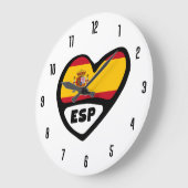 Spanien Ländercode ESP Flaggenmitte Große Wanduhr (Winkel)