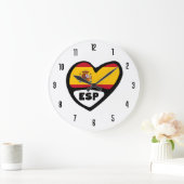 Spanien Ländercode ESP Flaggenmitte Große Wanduhr (Zuhause)