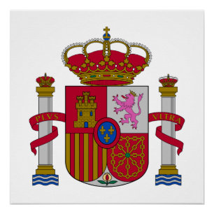 Spanien Landeswappen Symbol Emblem Flagge Poster
