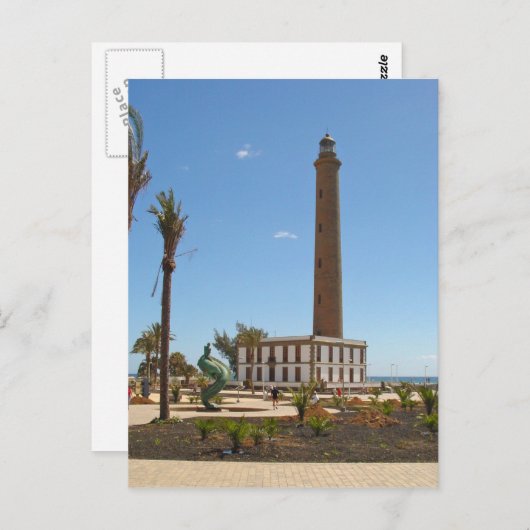 Spanien - Leuchtturm in Maspalomas - Gran Canaria Postkarte (Vorne/Hinten)