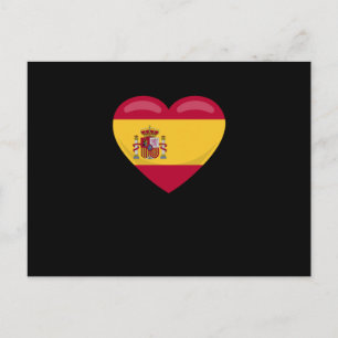 Spanien Liebe Herz Spanische Flagge Geschenkfächer Postkarte