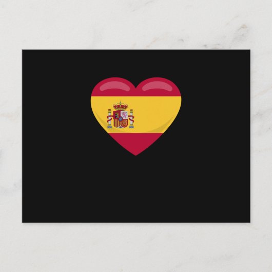 Spanien Liebe Herz Spanische Flagge Geschenkfächer Postkarte (Vorderseite)