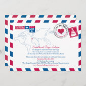 Spanien Luftpost Hochzeitsempfang Einladung (Vorne/Hinten)