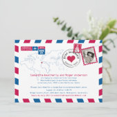 Spanien Luftpost Hochzeitsempfang Einladung (Stehend Vorderseite)