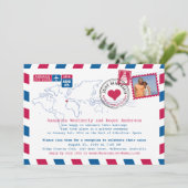 Spanien Luftpost Hochzeitsempfang Einladung (Stehend Vorderseite)