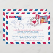 Spanien Luftpost Hochzeitsempfang Einladung (Vorne/Hinten)