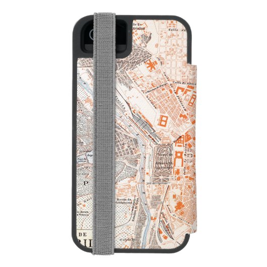 Spanien: Madrid-Karte, C1920 Incipio iPhone Geldbeutel-Hülle (Folio Rückseite)