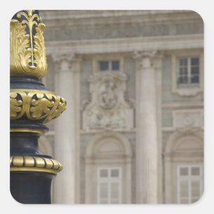 Spanien, Madrid. Königspalast, aufwendige vergolde Quadratischer Aufkleber