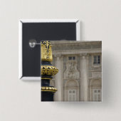 Spanien, Madrid. Königspalast, verzierte Goldlampe Button (Vorne & Hinten)