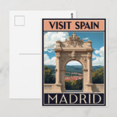 Spanien Madrid Torbogen Kunst Postkarte (Vorne/Hinten)