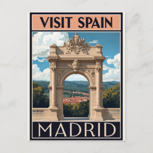 Spanien Madrid Torbogen Kunst Postkarte