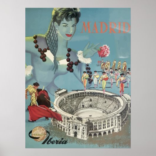 Spanien - Madrid Vintage Travel Poster (Vorne)