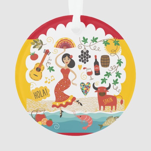 SPANIEN Monogramm - SEHEN SIE ZURÜCK! Ornament (Rückseite)