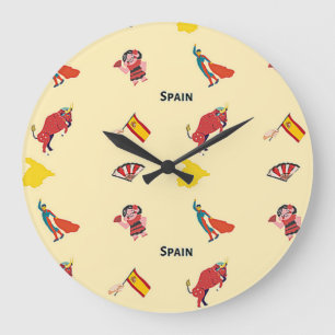 Spanien-Muster Große Wanduhr