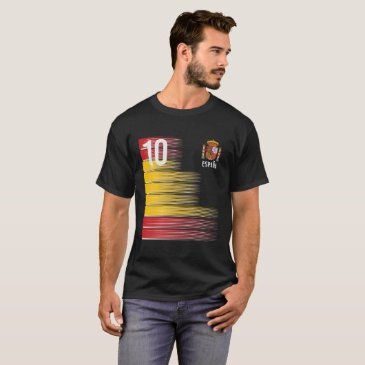 Spanien Nummer 10 Espana Spanischer Fußball T-Shirt (Vorne ganz)