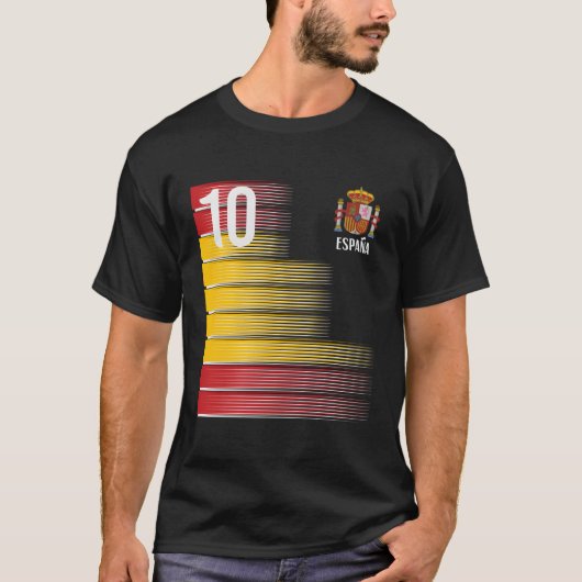Spanien Nummer 10 Espana Spanischer Fußball T-Shirt (Vorderseite)