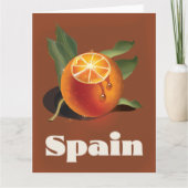 Spanien Orangen Reiseplakat Karte (Vorderseite)