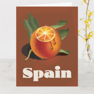 Spanien Orangen Reiseplakat Karte