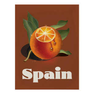 Spanien Orangen Reiseplakat Poster